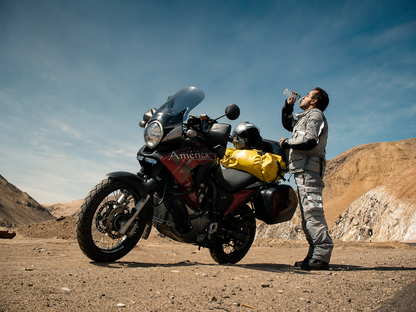 El viaje en moto. Arrancamos, ponemos primera y nos vamos.