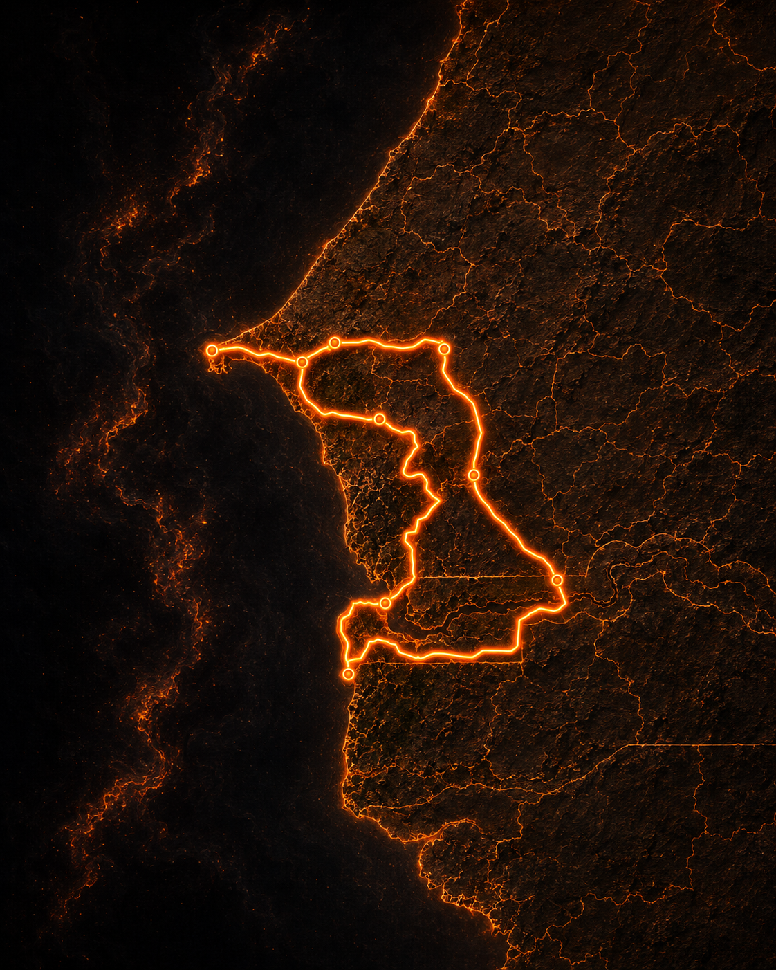 Mapa de la ruta África · Senegal y Gambia