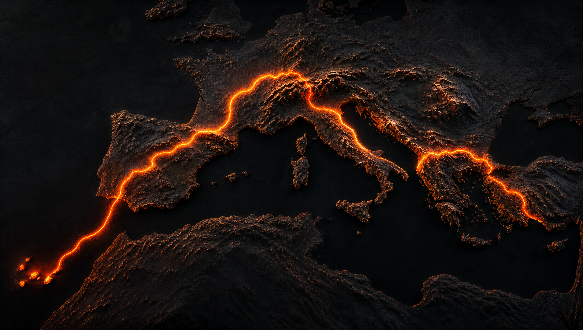 Mapa de la ruta Europa · Canarias → Grecia