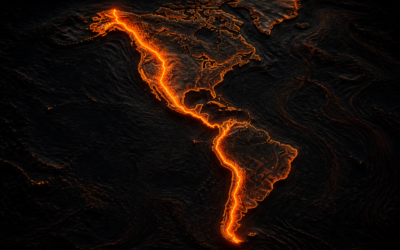 Mapa de la ruta América · Argentina → Alaska